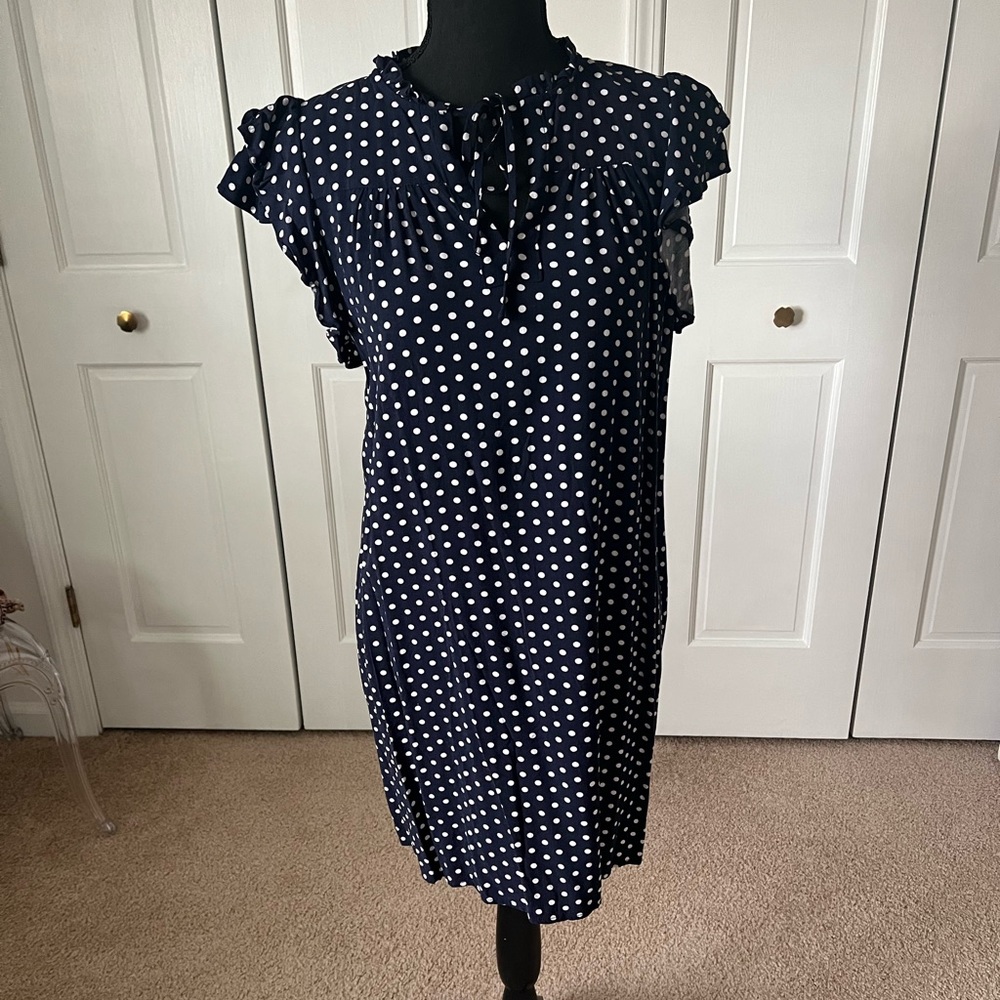 Navy polka dot dress